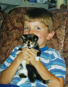 Christopher with a kitten